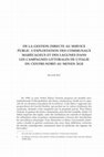 Research paper thumbnail of De la gestion directe au service public. L’exploitation des communaux marécageux et des lagunes dans les campagnes littorales de l’Italie du centre-nord au Moyen Âge