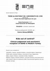 Research paper thumbnail of Kids out of control? Clinical judgement and psychiatric reception of ADHD in Modern Turkey