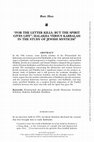 Research paper thumbnail of “For the Letter Kills, but the Spirit Gives Life”: Halakha Versus Kabbalah in the Study of Jewish Mysticism