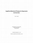 Research paper thumbnail of COGNITIVE BEHAVIORAL THERAPY FOR DEPRESSION