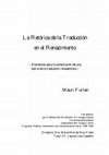 Research paper thumbnail of La Retórica de la traducción en el Renacimiento