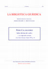 Research paper thumbnail of Pietro Calamandrei, Sulla riforma dei codici, 1, La truffa delle etichette (1945)