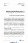 Research paper thumbnail of Relocating Power: The Feminist Potency of Language, Gender and Sexuality Research