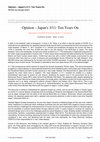 Research paper thumbnail of Opinion -Japan's 3/11: Ten Years On