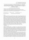 Research paper thumbnail of Assessment of the Adequacy of Instructional Resources in Business Education Programmes Relative to NCCE Standards for Colleges of Education in Nigeria