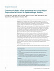 Research paper thumbnail of Construct validity of an instrument to assess major depression in parents in epidemiologic studies