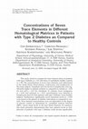 Research paper thumbnail of Concentrations of Seven Trace Elements in Different Hematological Matrices in Patients with Type 2 Diabetes as Compared to Healthy Controls