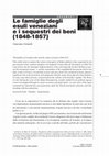 Research paper thumbnail of Le famiglie degli esuli veneziani e i sequestri dei beni (1848-1857)