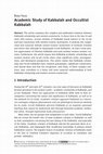 Research paper thumbnail of Academic Study of Kabbalah and Occultist Kabbalah