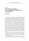 Research paper thumbnail of (Review) G. Cusinato, Periagoge. Teoria della singolarità e filosofia come cura del desiderio, Quiedit, Verona 2014