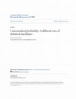 Research paper thumbnail of Unnormalized probability: A different view of statistical mechanics