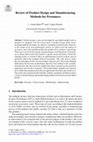 Research paper thumbnail of Review of Product Design and Manufacturing Methods for Prosumers