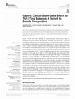 Research paper thumbnail of Gastric Cancer Stem Cells Effect on Th17/Treg Balance; A Bench to Beside Perspective