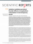 Research paper thumbnail of Isolation mediates persistent founder effects on zooplankton colonisation in new temporary ponds