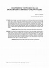 Research paper thumbnail of Legitimidad y espacio para la democracia en Ernesto Garzón Valdés