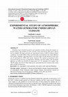 Research paper thumbnail of EXPERIMENTAL STUDY OF ATMOSPHERIC WATER GENERATOR UNDER LIBYAN CLIMATE