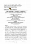 Research paper thumbnail of EXPERIMENTAL INVESTIGATIONS ON EXHAUST EMISSIONS OF DIESEL ENGINE FUELED WITH BIOGAS