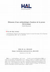 Research paper thumbnail of Eléments d'une méthodologie d'analyse de la presse électronique