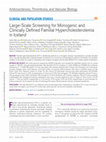 Research paper thumbnail of Large-Scale Screening for Monogenic and Clinically Defined Familial Hypercholesterolemia in Iceland