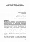 Research paper thumbnail of Nombres, descripciones y existencia. Russell, Aquino y el argumento ontológico