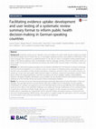 Research paper thumbnail of Facilitating evidence uptake: development and user testing of a systematic review summary format to inform public health decision-making in German-speaking countries