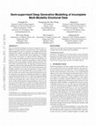 Research paper thumbnail of Semi-supervised Deep Generative Modelling of Incomplete Multi-Modality Emotional Data