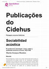 Research paper thumbnail of «Sociabilidad acústica. El sonido de la asociación: Voces, ruidos y ambientes sonoros en Évora, 1835-1950»