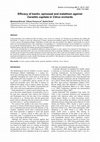 Research paper thumbnail of Efficacy of kaolin, spinosad and malathion against Ceratitis capitata in Citrus orchards