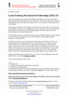 Research paper thumbnail of Call for Applications: 2022-23 Post Doctoral Positions at The Louis Frieberg Center for East Asian Studies