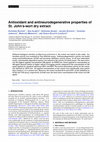 Research paper thumbnail of Antioxidant and antineurodegenerative properties of st. John's-wort dry extract