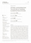 Research paper thumbnail of OPTIMAL CATEGORISATION: THE NATURE OF NOMINAL CLASSIFICATION SYSTEMS