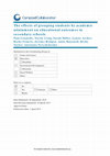 Research paper thumbnail of The Effects of Grouping Students by Academic Attainment on Educational Outcomes in Secondary Schools (Title Registration)