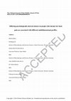 Research paper thumbnail of Differing Psychologically Derived Clusters in People With Chronic Low Back Pain are Associated With Different Multidimensional Profiles