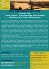 Research paper thumbnail of CALL FOR PAPERS EAA 2022 (deadline 10 February) ---- Session 325 - "Open Science” in Archaeology and Heritage: Challenges and Future Perspectives