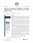 Research paper thumbnail of Effects of a Single Dose of BURN-XT™ on Resting Metabolic Rate, Substrate Oxidation, and Various Indices of Affect