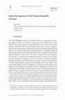 Research paper thumbnail of India's Recognition of the People's Republic of China