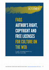 Research paper thumbnail of FAQs AUTHOR'S RIGHT, COPYRIGHT AND FREE LICENSES FOR CULTURE ON THE WEB