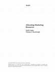 Research paper thumbnail of Allocating Marketing Resources