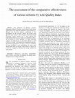 Research paper thumbnail of The assessment of the comparative effectiveness of various reforms by Life Quality Index