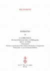 Research paper thumbnail of Recensione a Michele Campopiano, Writing the Holy Land. The Franciscans of Mount Zion and the Construction of a Cultural Memory, 1300-1550, London, Palgrave Macmillan, 2020, in «La Bibliofilia. Rivista di Storia del Libro e di Bibliografia», CXXIII (2021), pp. 189-191.