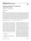 Research paper thumbnail of Party Politics vs. Grievance Politics: Competing Modes of Representative Democracy