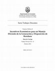 Research paper thumbnail of Incentivos económicos para un manejo eficiente de la generación y disposición de residuos