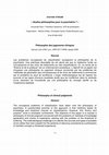 Research paper thumbnail of Philosophie des jugements cliniques / Philosophy of clinical judgments