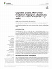 Research paper thumbnail of Cognitive Decline After Cranial Irradiation: Hoping for a Systematic Application of the Reliable Change Index