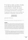 Research paper thumbnail of El rol de las redes sociales virtuales en la difusión de información y conocimiento: estudio de casos