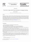 Research paper thumbnail of The effect of right and left brain dominance in language learning