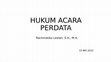 Research paper thumbnail of HUKUM ACARA PERDATA