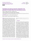 Research paper thumbnail of Quantifying and reducing researcher subjectivity in the generation of climate indices from documentary sources