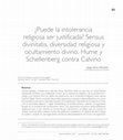 Research paper thumbnail of ¿Puede la intolerancia religiosa ser justificada? Sensus divinitatis, diversidad