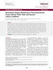 Research paper thumbnail of Noninvasive Oxygen Monitoring in Three-Dimensional Tissue Cultures Under Static and Dynamic Culture Conditions